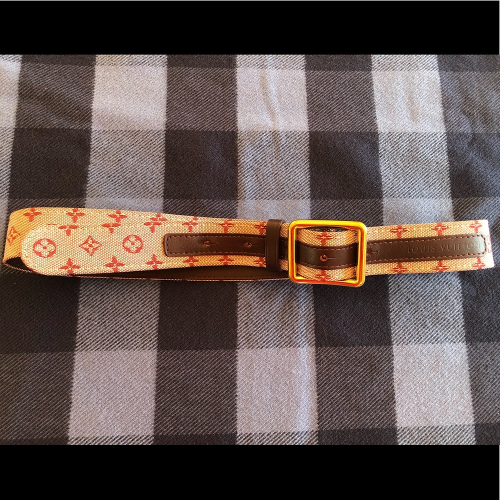 Louis Vuitton Cranberry Monogram Belt